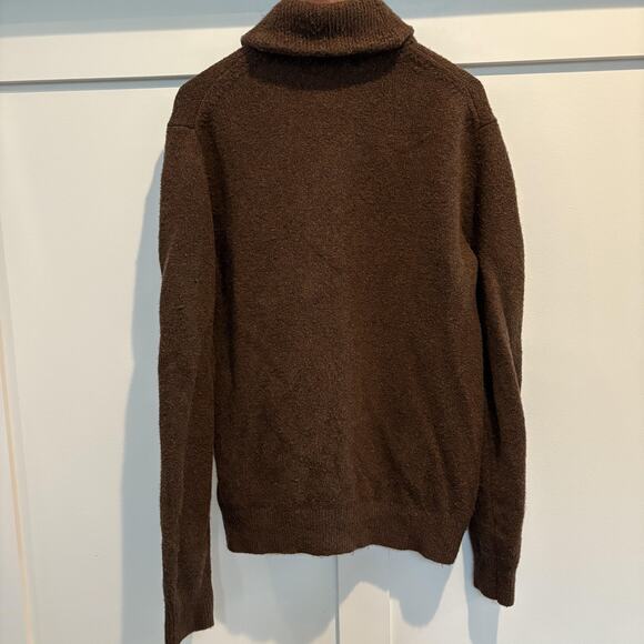Banana Republic Sweater Mens Small Brown Shawl Collar Eco Pullover Textured Knit - Picture 5 of 10